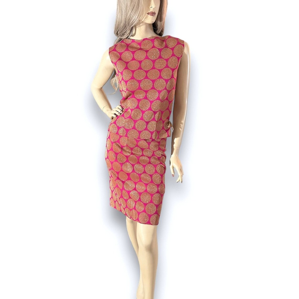 Vintage 60s Pink & Gold Italian Wool Skirt Set XS/S | Mod Retro Two-Piece Outfit